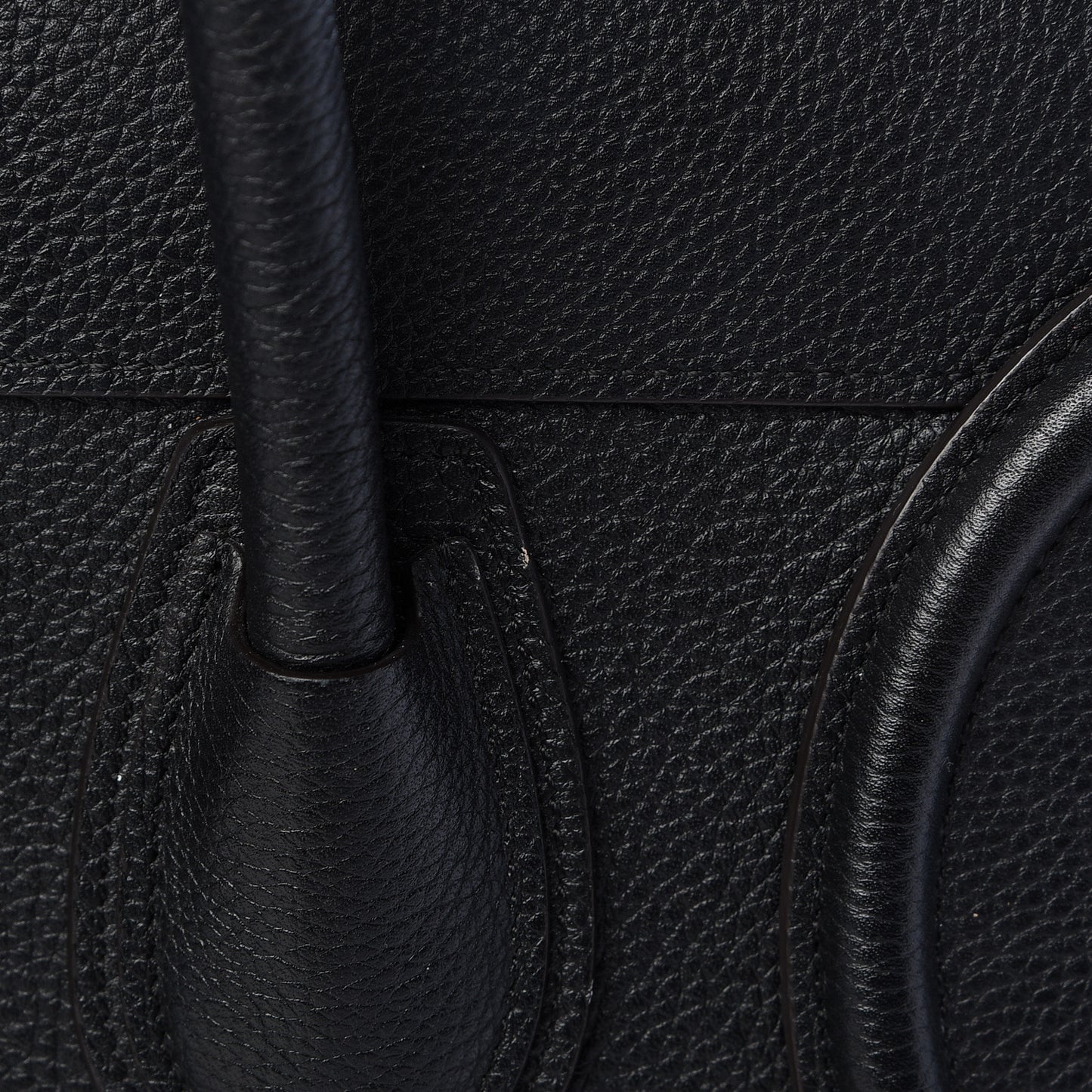 Drummed Calfskin Mini Luggage Black