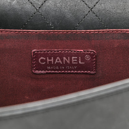 Chanel Shearling Iridescent Calfskin Medium Boy Flap Black Grey 6 of 13