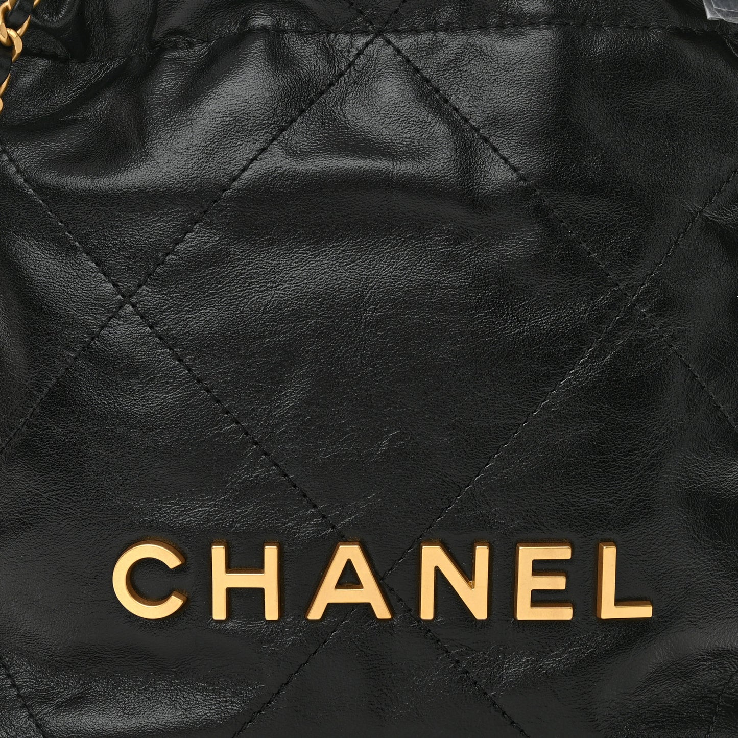 Shiny Calfskin Quilted Mini Chanel 22 Black