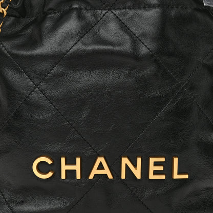 Chanel Shiny Calfskin Quilted Mini Chanel 22 Black 8 of 11
