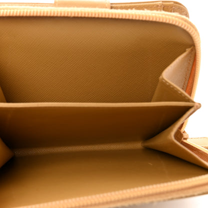 Prada Saffiano Triangle Compact Zip Around Wallet Miele 6 of 13