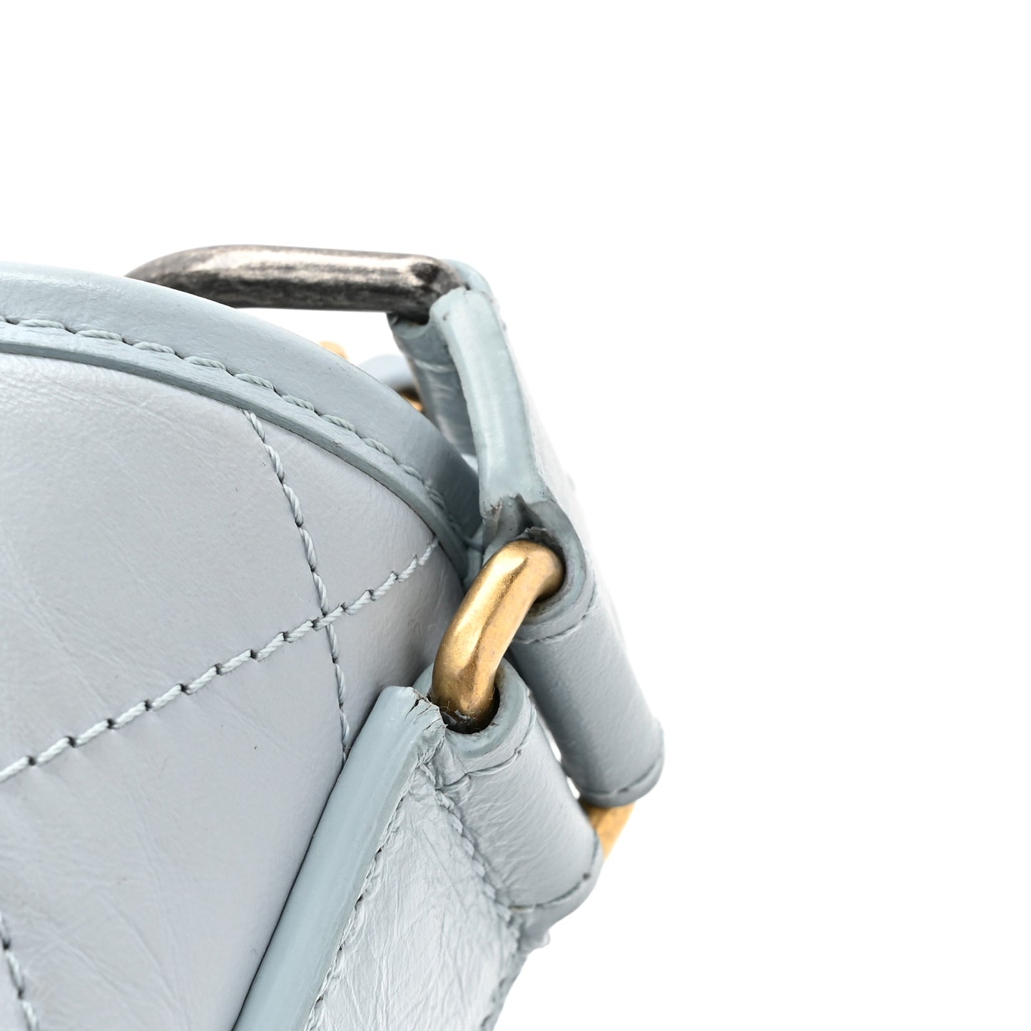 Aged Calfskin Quilted Medium Gabrielle Hobo Light Blue