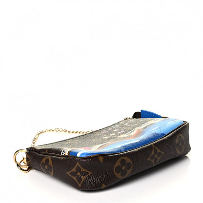 Louis Vuitton Monogram 2019 Christmas Animation Mini Venice Pochette Accessories Blue 3 of 5