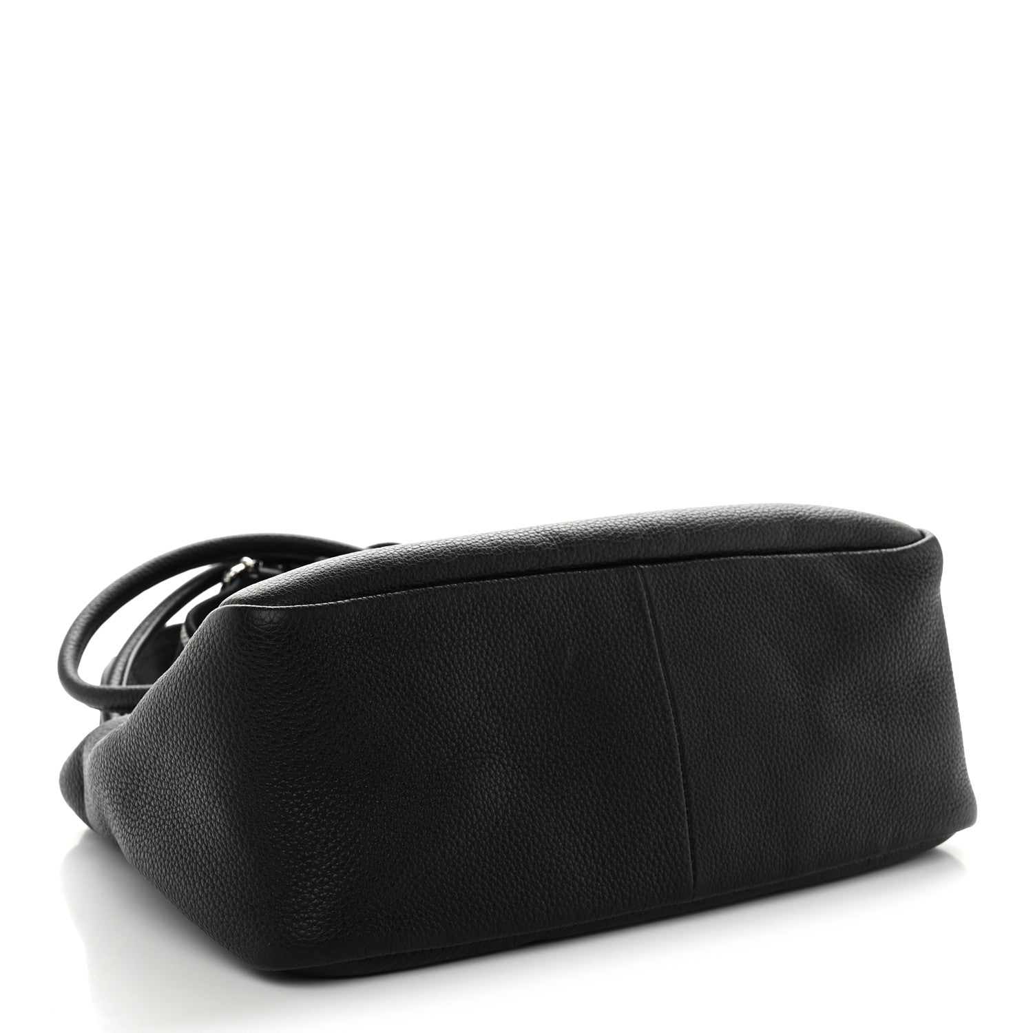 Prada Vitello Daino Soft Medium Zippered Top Handle Bag Black 4 of 9