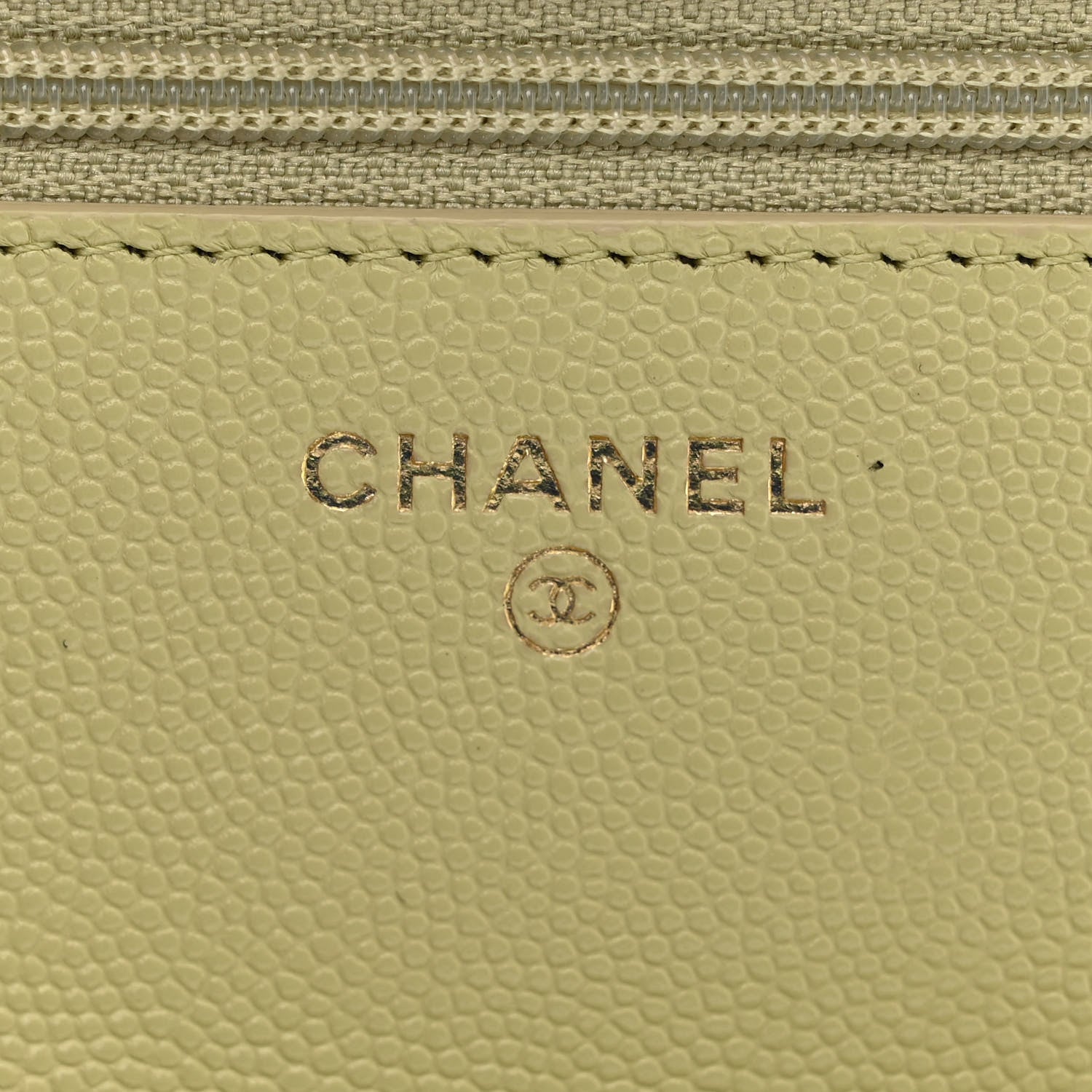 Chanel Caviar Quilted French New Wave Chain CC Wallet On Chain WOC Light Green 6 of 11
