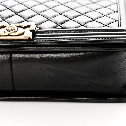 Chanel Glazed Calfskin Quilted Large Boy Flap Black 15 of 19