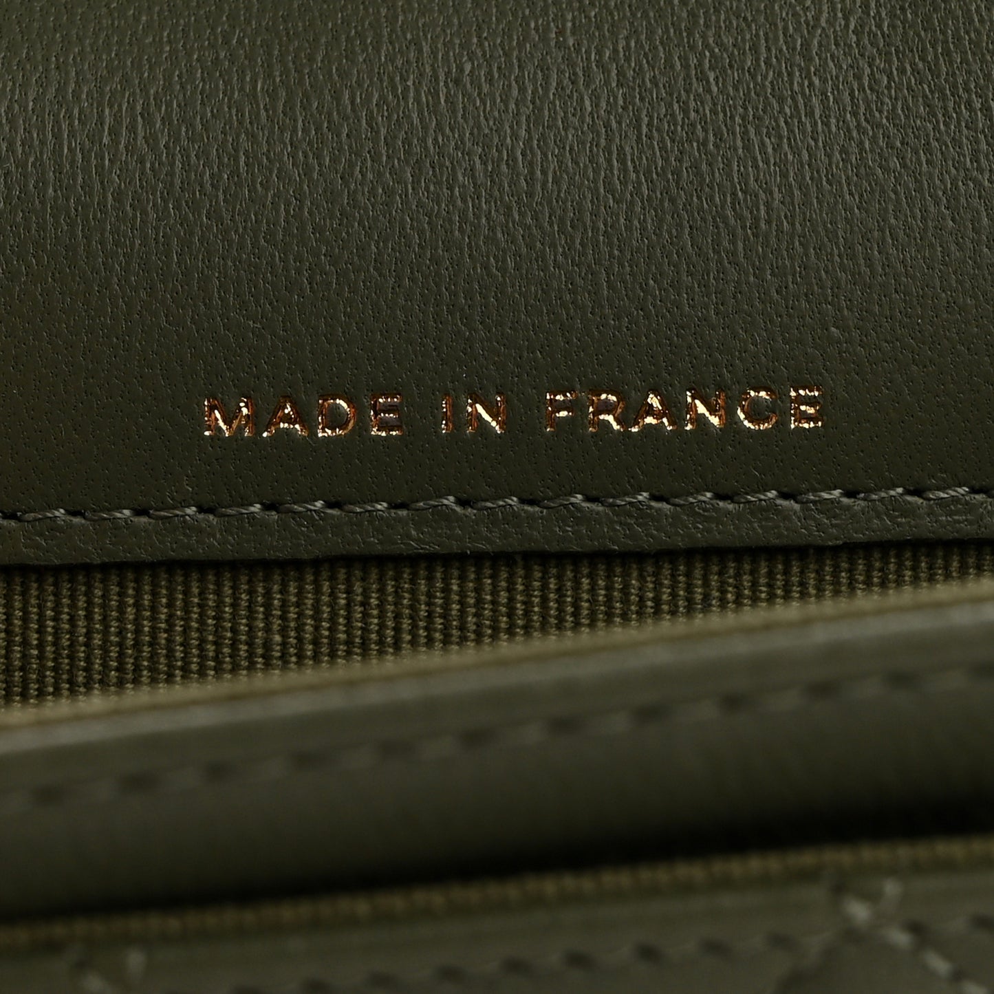 Lambskin Quilted Flap Card Holder Wallet Khaki