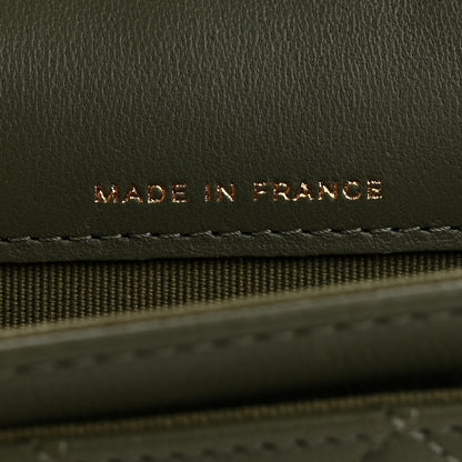Chanel Lambskin Quilted Flap Card Holder Wallet Khaki 7 of 9