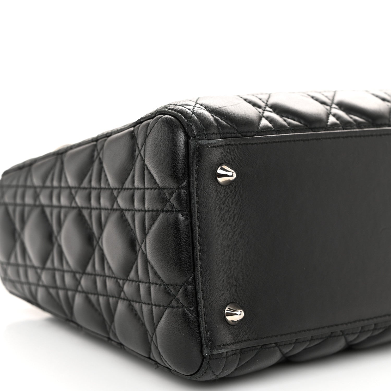 Christian Dior Lambskin Cannage Medium Lady Dior Crystal Strap Black 9 of 11