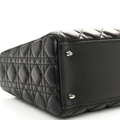 Christian Dior Lambskin Cannage Medium Lady Dior Crystal Strap Black 9 of 11