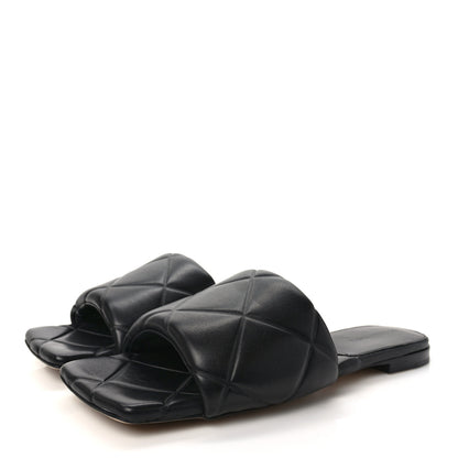 Bottega Veneta Nappa Quilted Rubber Lido Flat Sandals 41 Black 3 of 7