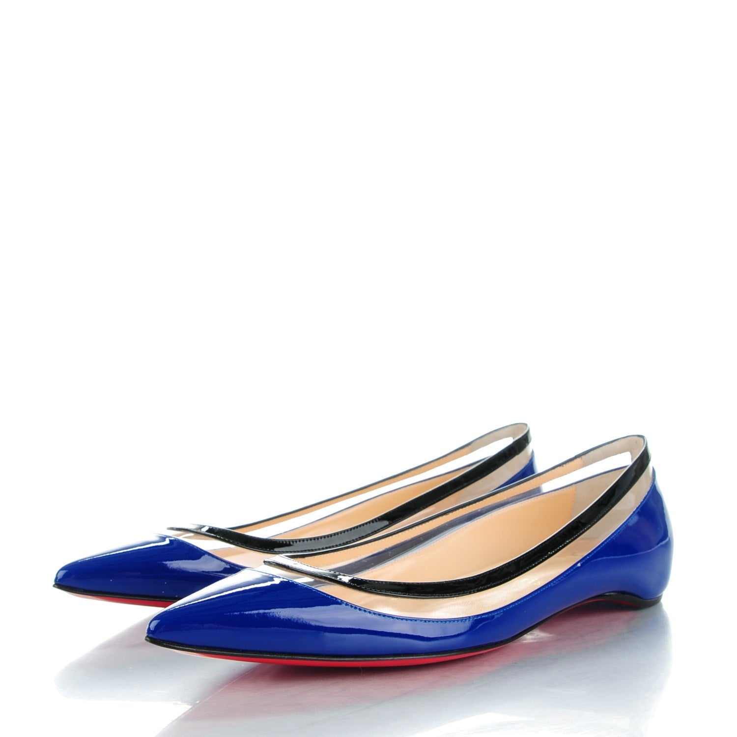 Christian Louboutin Patent Paulina Flats 37 Neptune Black 3 of 8