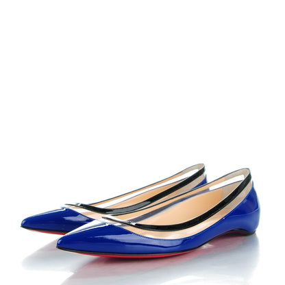 Christian Louboutin Patent Paulina Flats 37 Neptune Black 3 of 8