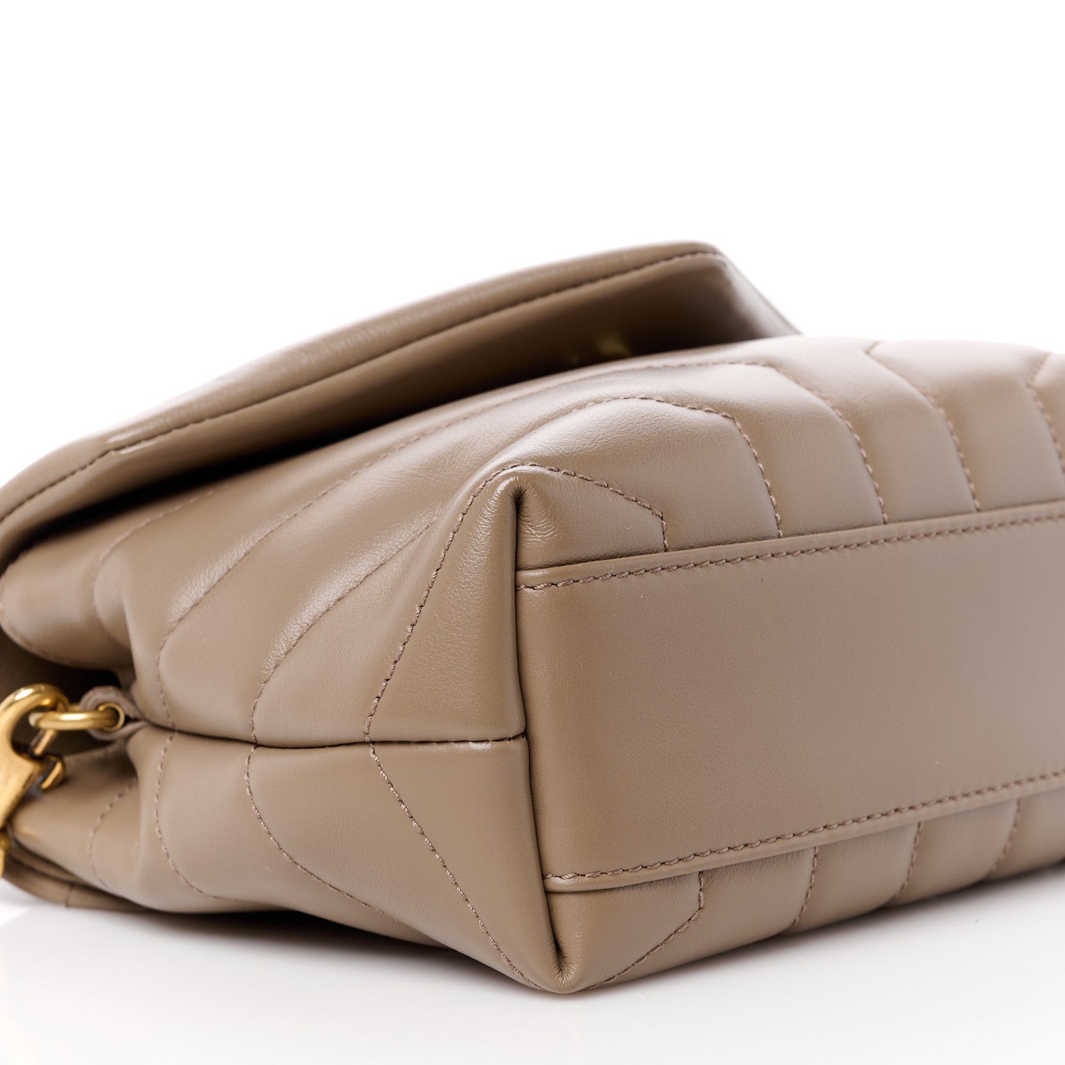 Saint Laurent Calfskin Y Quilted Monogram Toy Loulou Crossbody Bag Taupe 10 of 11