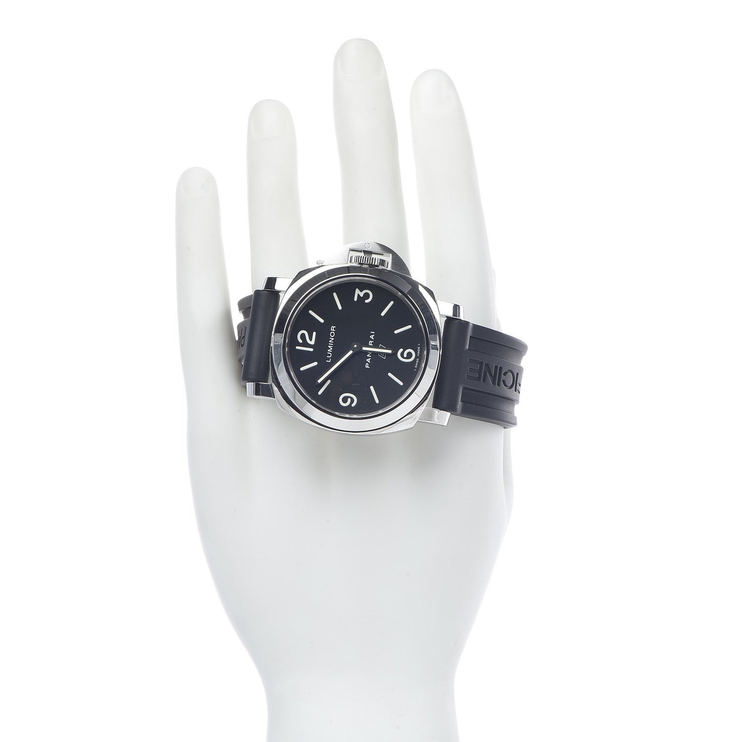 Panerai Stainless Steel Rubber 44mm Luminor Base Logo Manual Winding Watch Black PAM00773 2 of 6