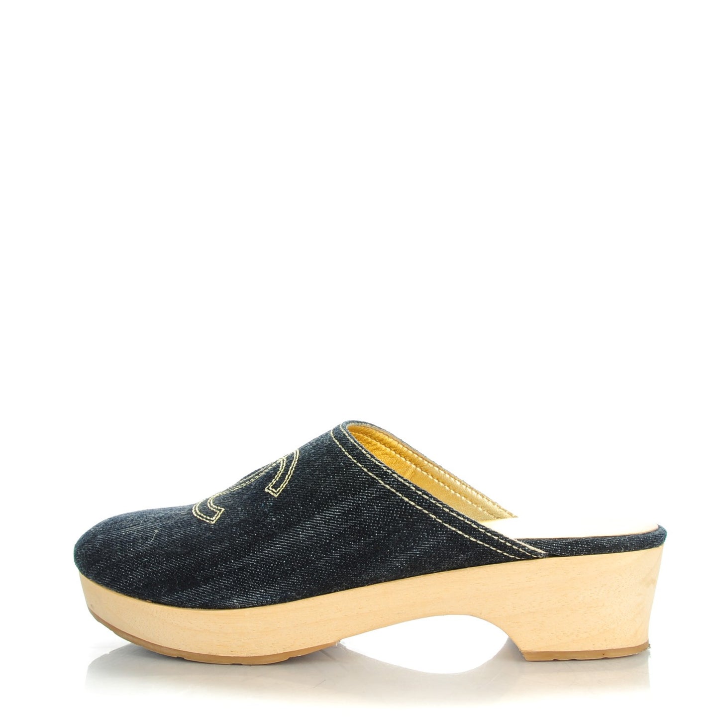 Denim Wooden CC Clogs 40 Dark Blue