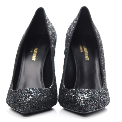 Saint Laurent Glitter Opyum 100 Pumps 37 Black 2 of 11
