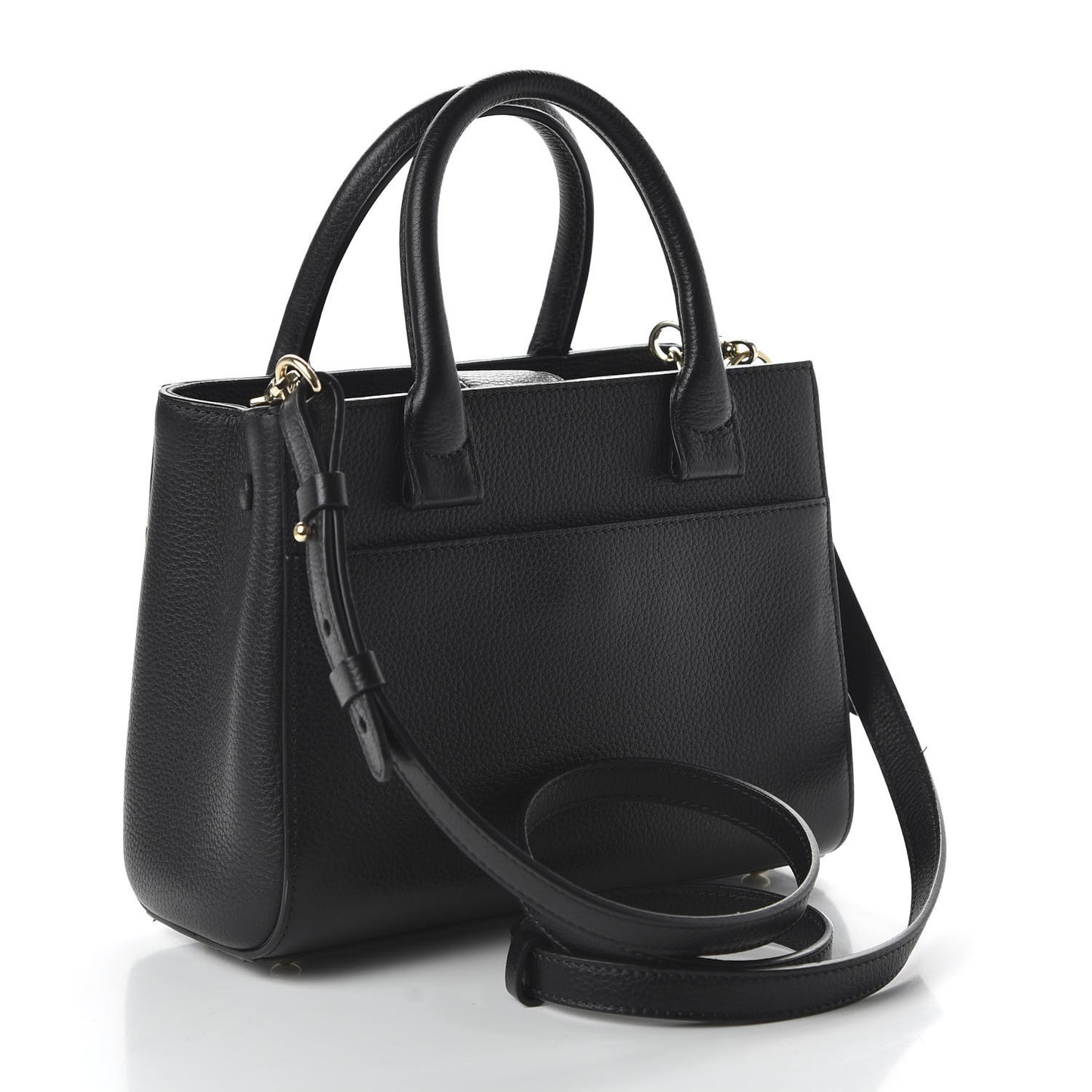 Grained Calfskin Mini Neo Executive Shopper Tote Black
