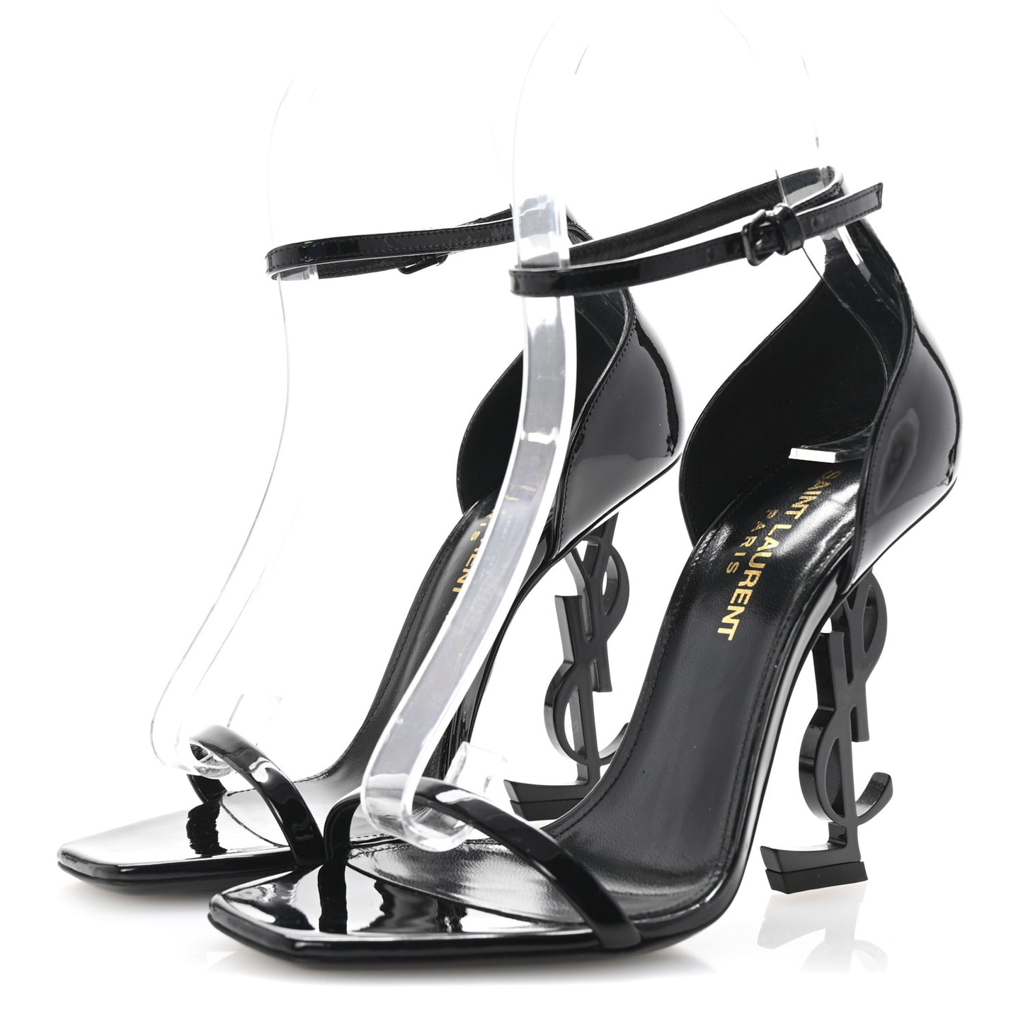 Patent Calfskin Opyum 110 Sandals 35.5 Black