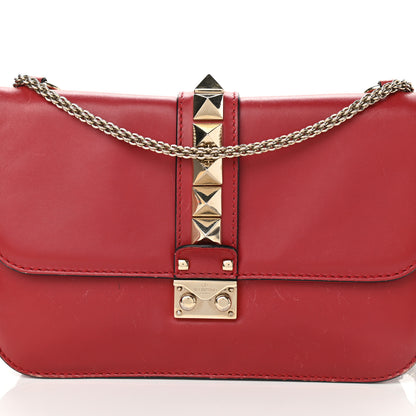 Valentino Garavani Vitello Medium Glam Lock Rockstud Flap Red 6 of 20