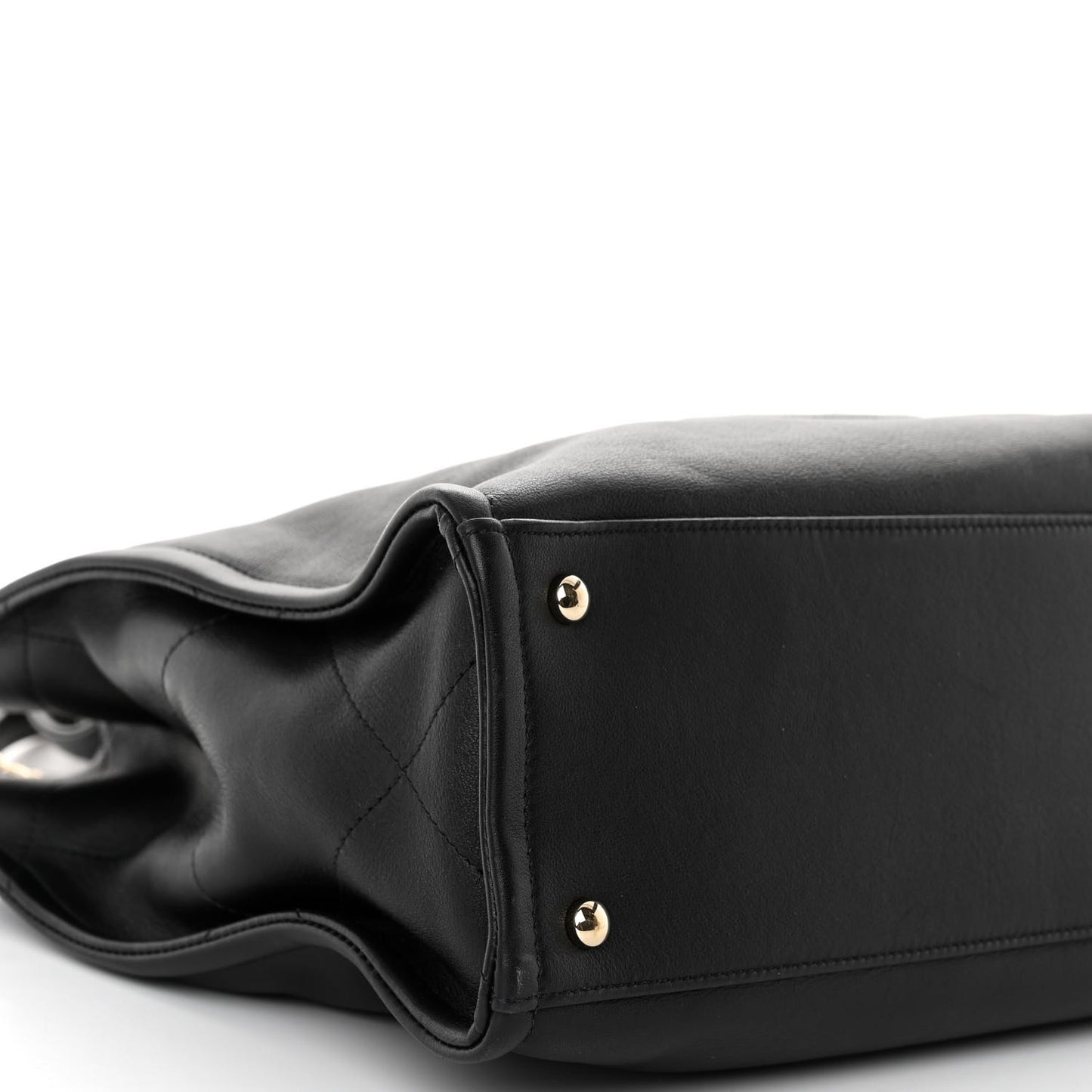 Calfskin CC Zipped Shopping Tote Black
