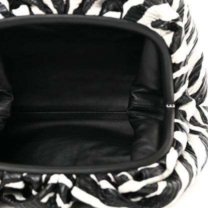Bottega Veneta Nappa Zebra Print The Pouch Oversized Clutch White Black 5 of 7