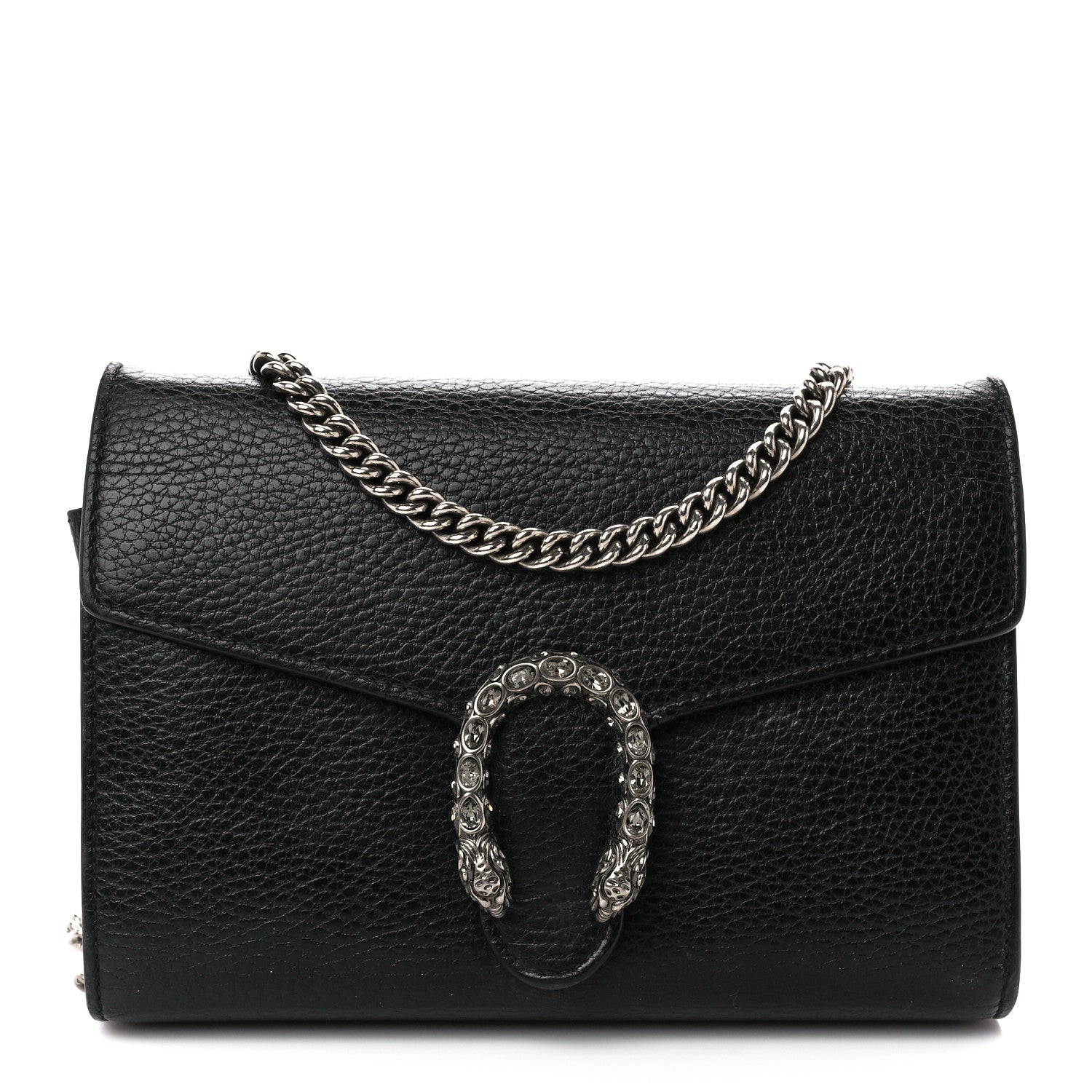 Gucci Calfskin Mini Dionysus Chain Wallet Black 1 of 16