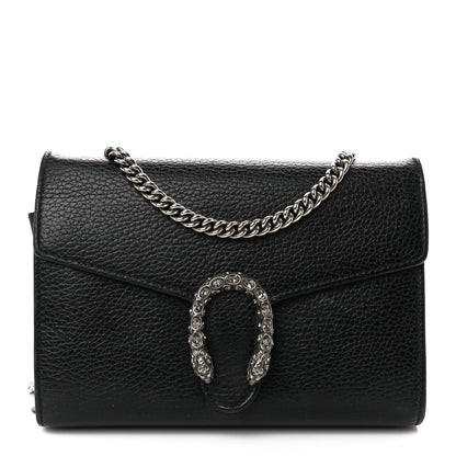 Gucci Calfskin Mini Dionysus Chain Wallet Black 1 of 16