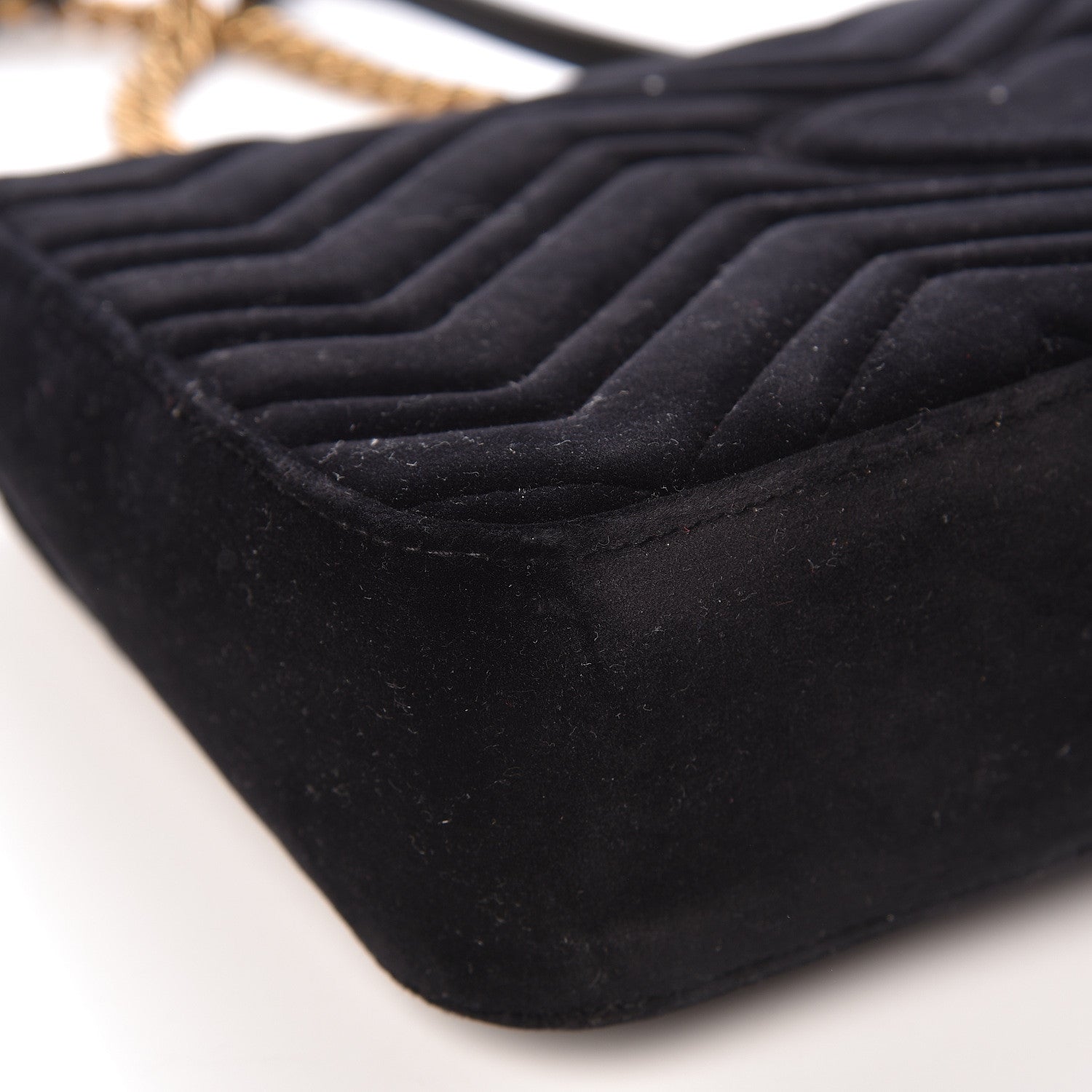 Gucci Velvet Matelasse Medium GG Marmont Shoulder Bag Black 12 of 15