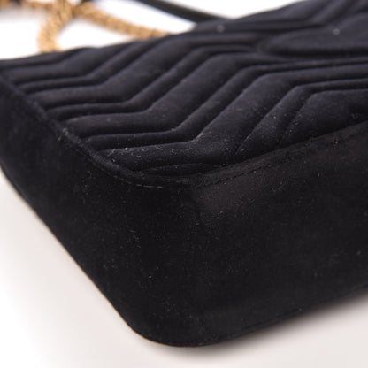 Gucci Velvet Matelasse Medium GG Marmont Shoulder Bag Black 12 of 15
