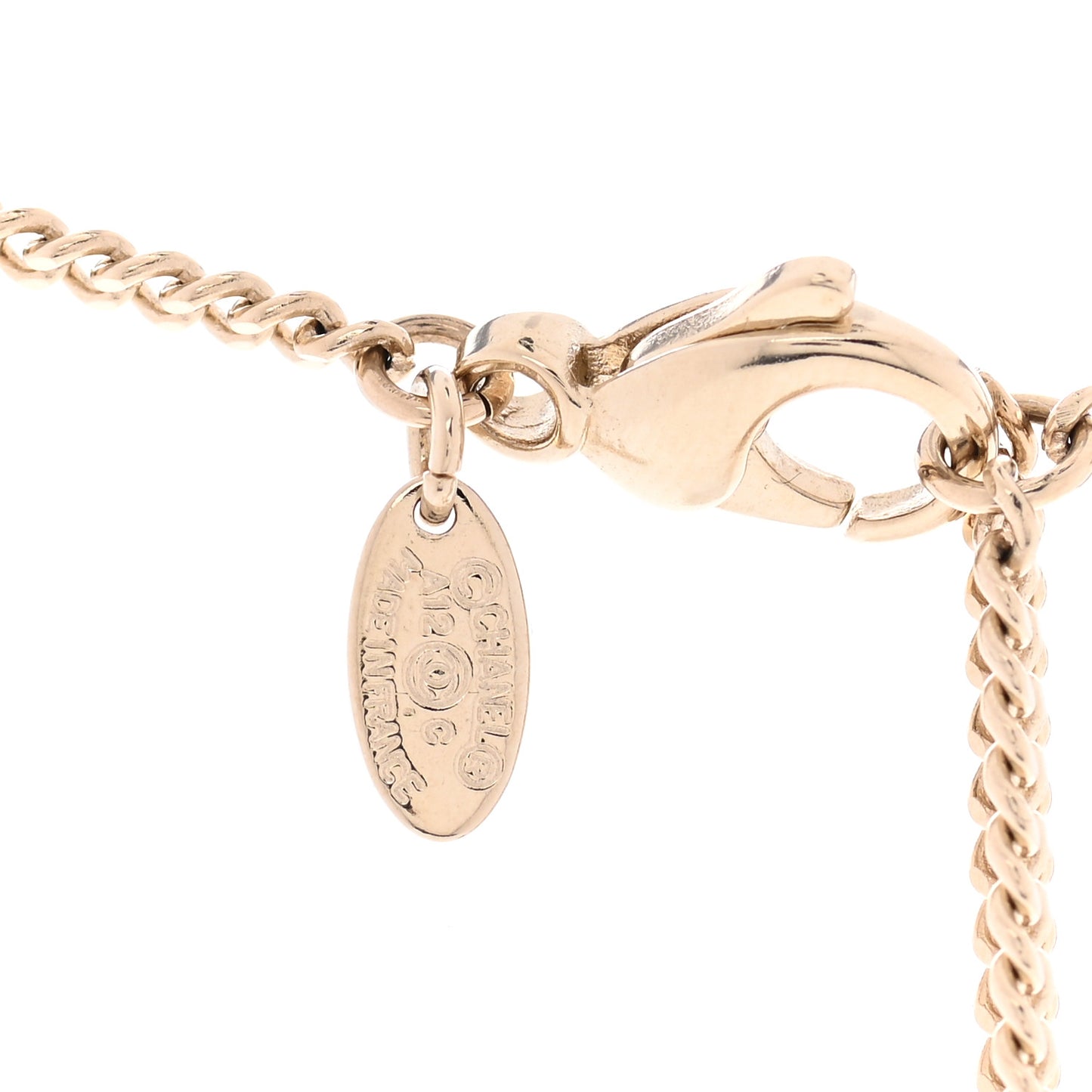 Crystal CC Pendant Necklace Gold