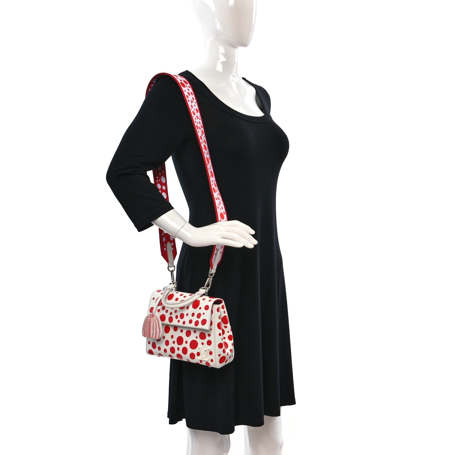 Louis Vuitton LV X YK Monogram Kusama Epi Cluny Mini White Red 2 of 8