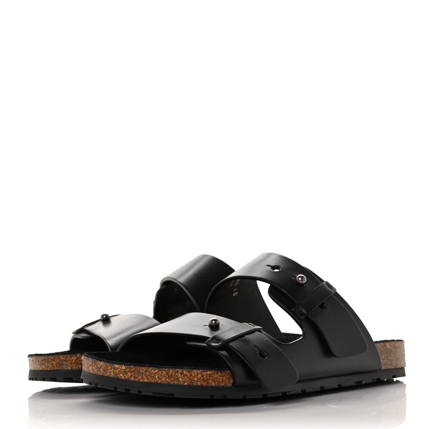 Calfskin Jimmy Cross Slides 40 Black