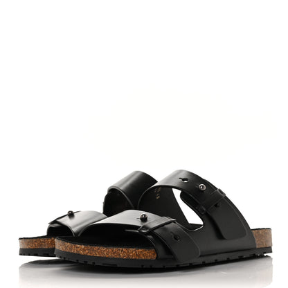 Saint Laurent Calfskin Jimmy Cross Slides 40 Black 3 of 8