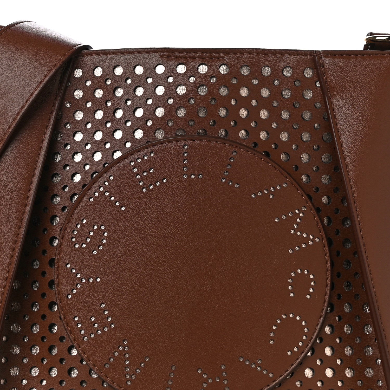 Stella McCartney Eco Alter Nappa Perforated Logo Crossbody Brown 7 of 11