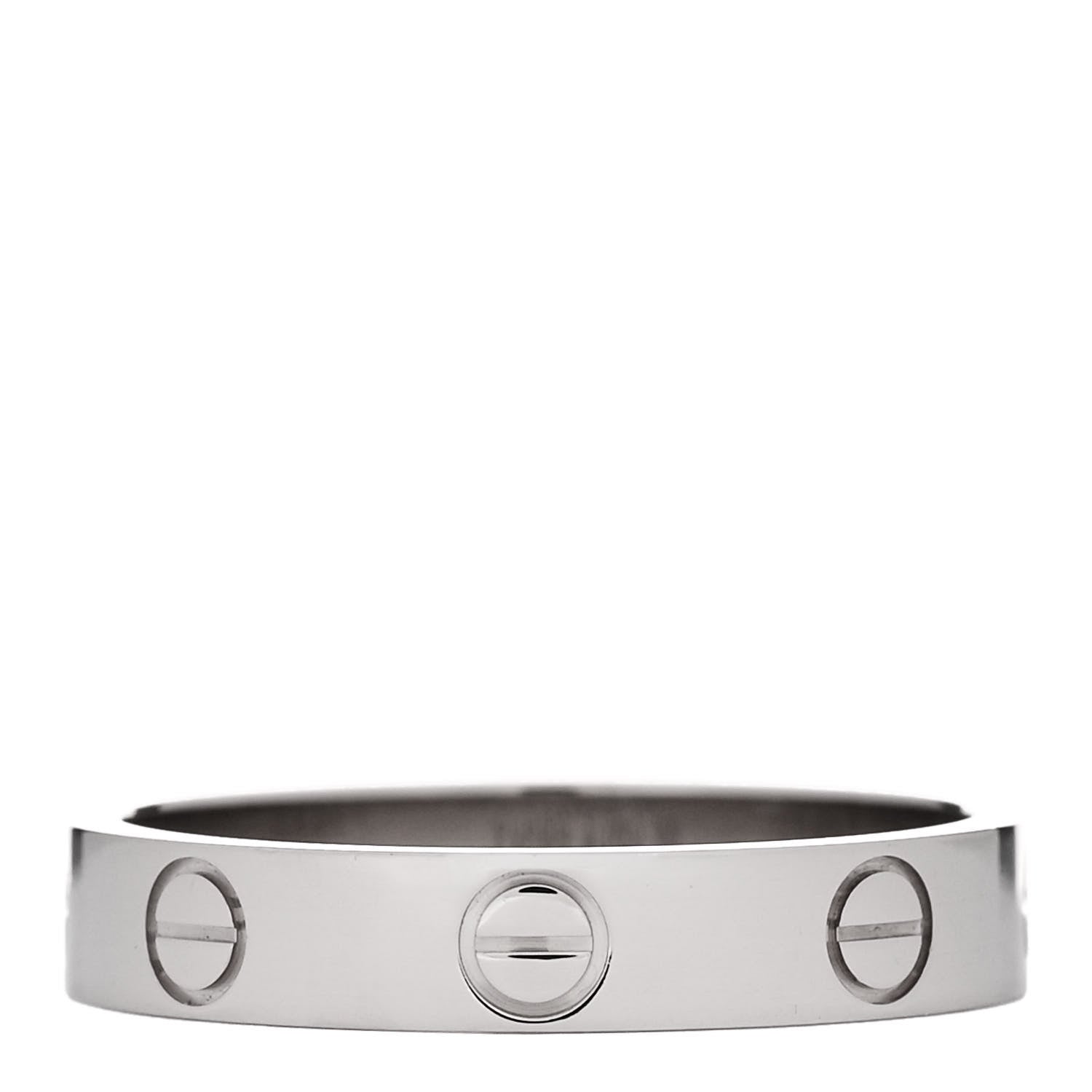 Cartier 18K White Gold 3.5mm LOVE Wedding Band Ring 53 6.5 3 of 5