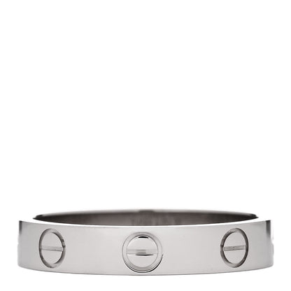 Cartier 18K White Gold 3.5mm LOVE Wedding Band Ring 53 6.5 3 of 5
