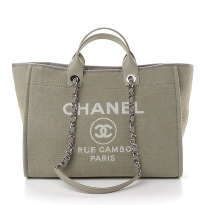 Chanel Canvas Large Deauville Tote Taupe 3 of 10