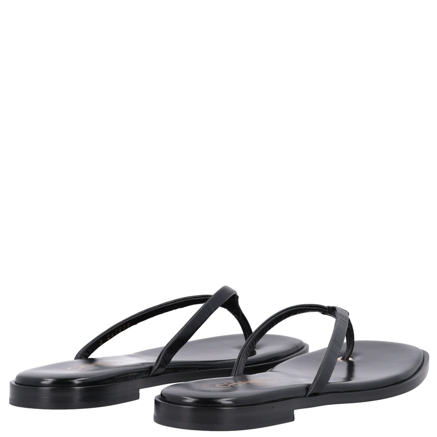 Goatskin CC Times Square Thong Sandals 42 Black