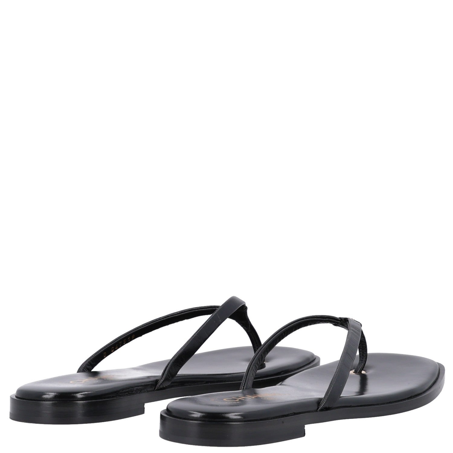 Chanel Goatskin CC Times Square Thong Sandals 42 Black 5 of 10