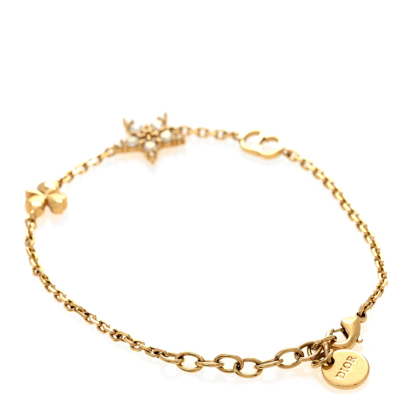 Metal Crystal CD Star Bracelet Gold