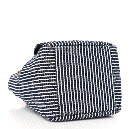 Saint Laurent Canvas Striped Nano Joe Bucket Bag Deep Marine Cream 4 of 10
