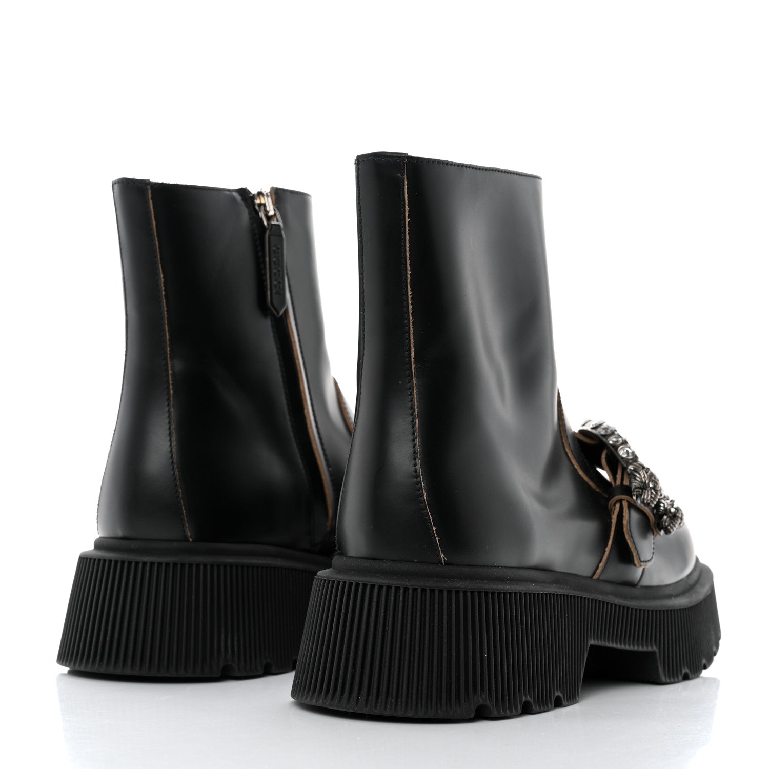 Gucci Cordovan Lux Dionysus Hunder Boots 38 Black 4 of 9