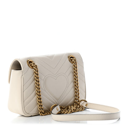Gucci Calfskin Matelasse Mini GG Marmont Shoulder Bag White 2 of 5
