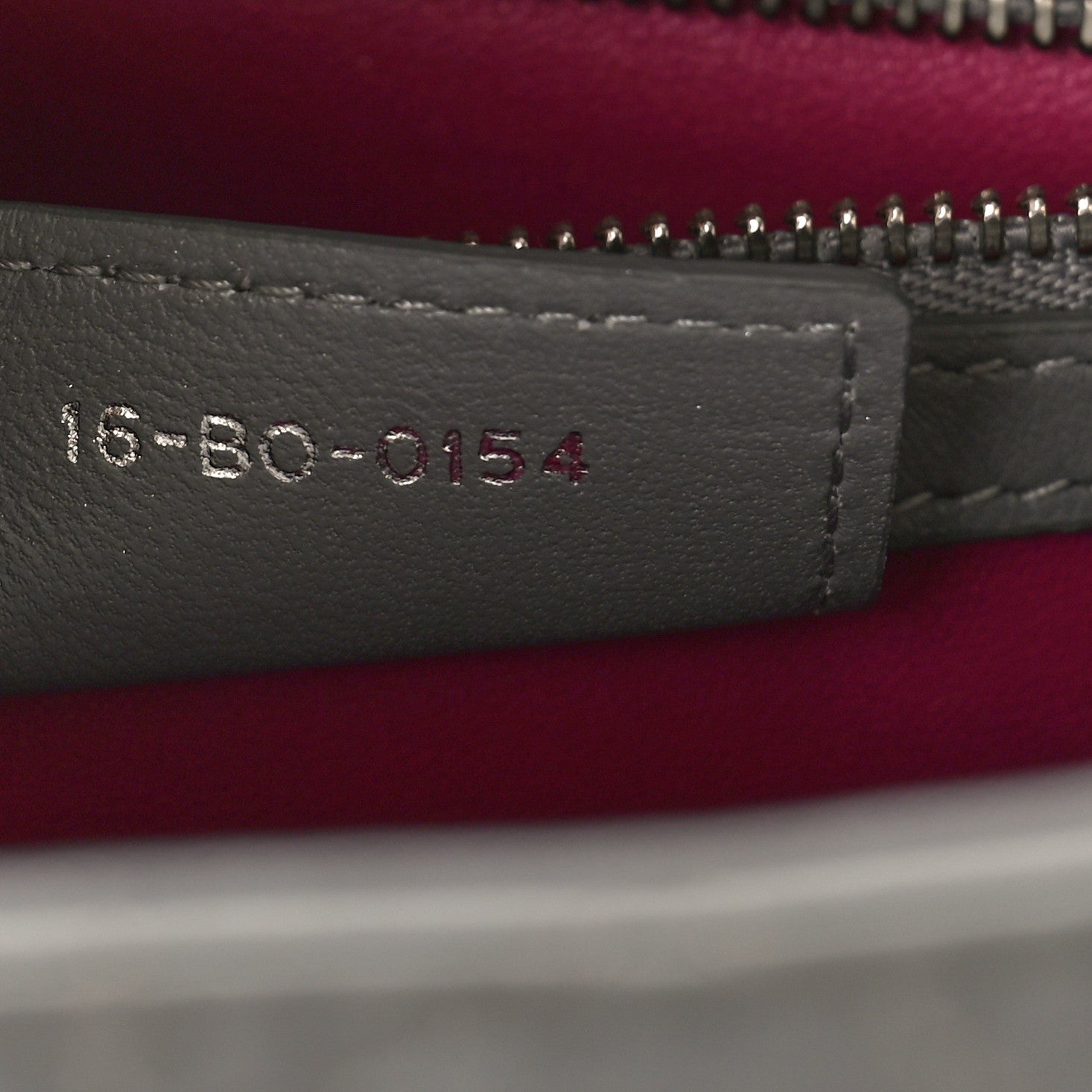 Christian Dior Lambskin Cannage Medium Lady Dior Grey Fuchsia 10 of 10