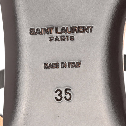 Saint Laurent Calfskin Cassandra Monogram Sandals 35 Gold Brown 6 of 13
