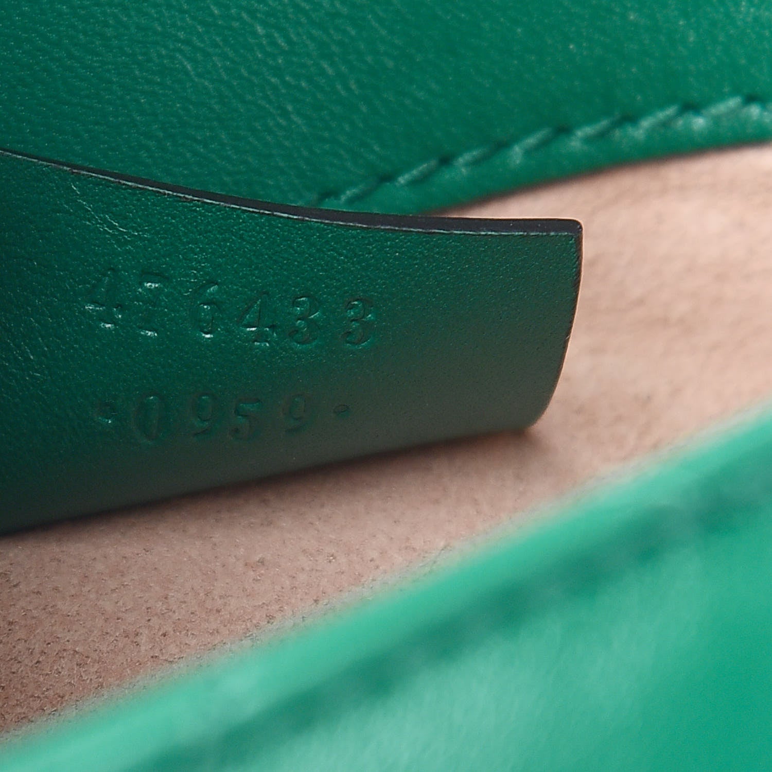 Gucci Calfskin Matelasse Super Mini GG Marmont Shoulder Bag Emerald Green 9 of 13