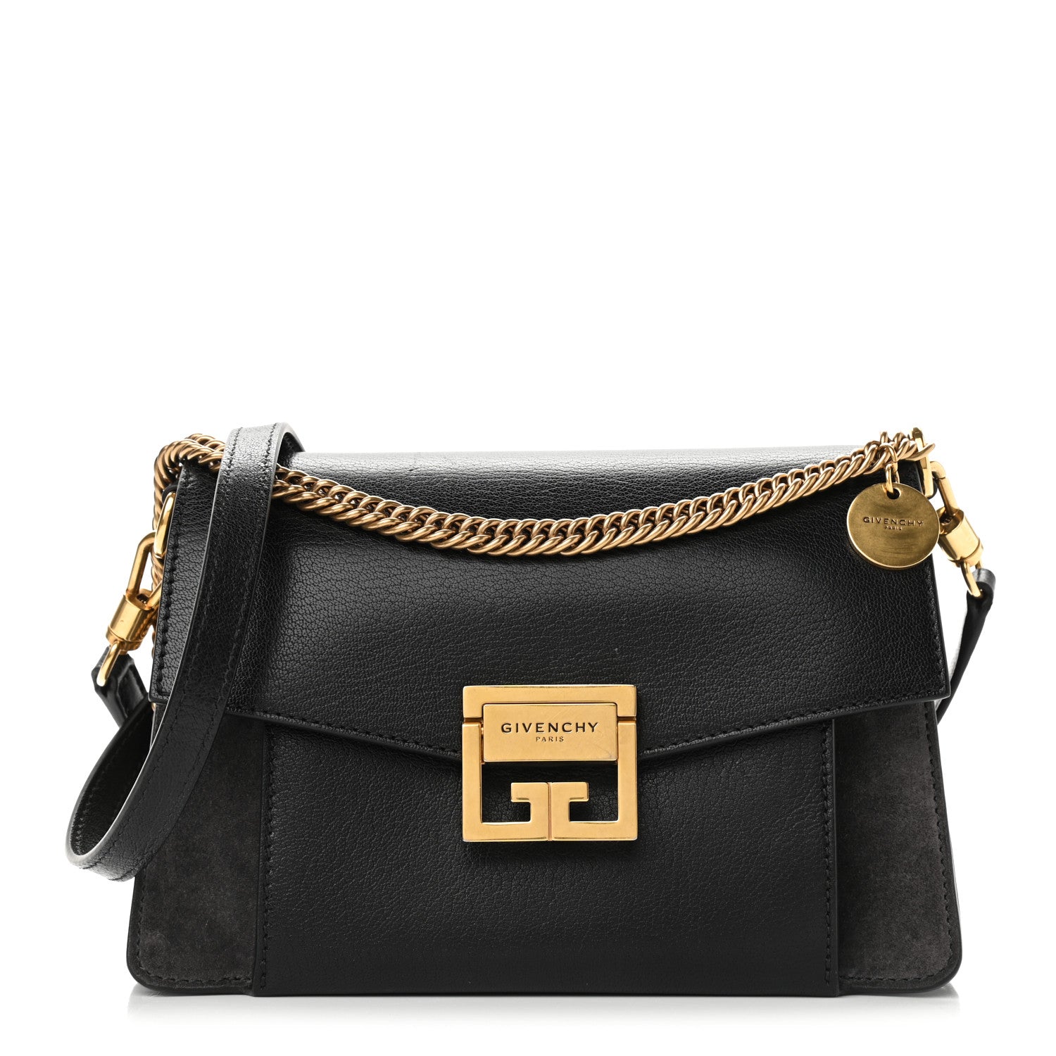 Givenchy Goatskin Suede Small GV3 Shoulder Bag Black 1 of 15