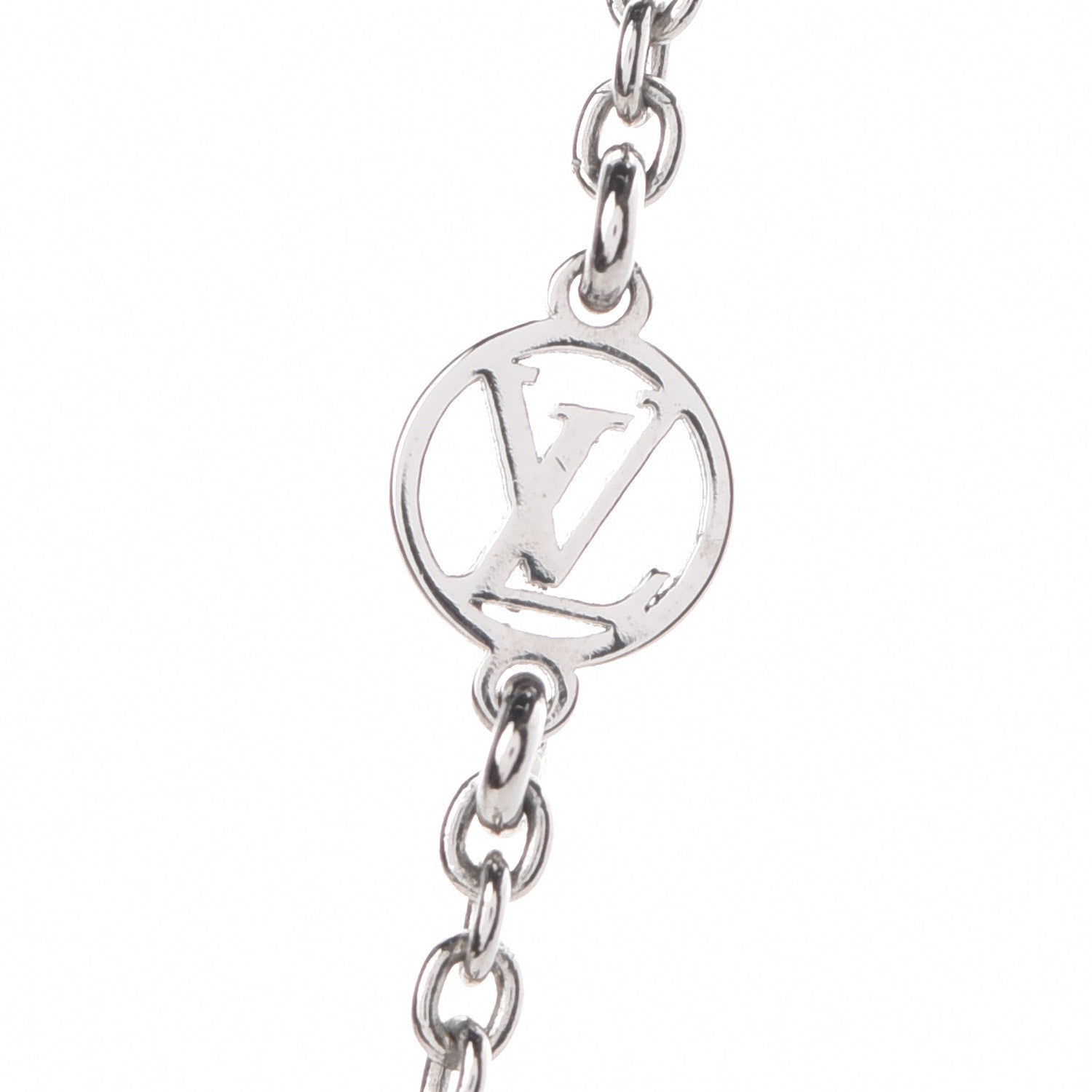 Louis Vuitton Metal Essential V Supple Necklace Silver 6 of 8