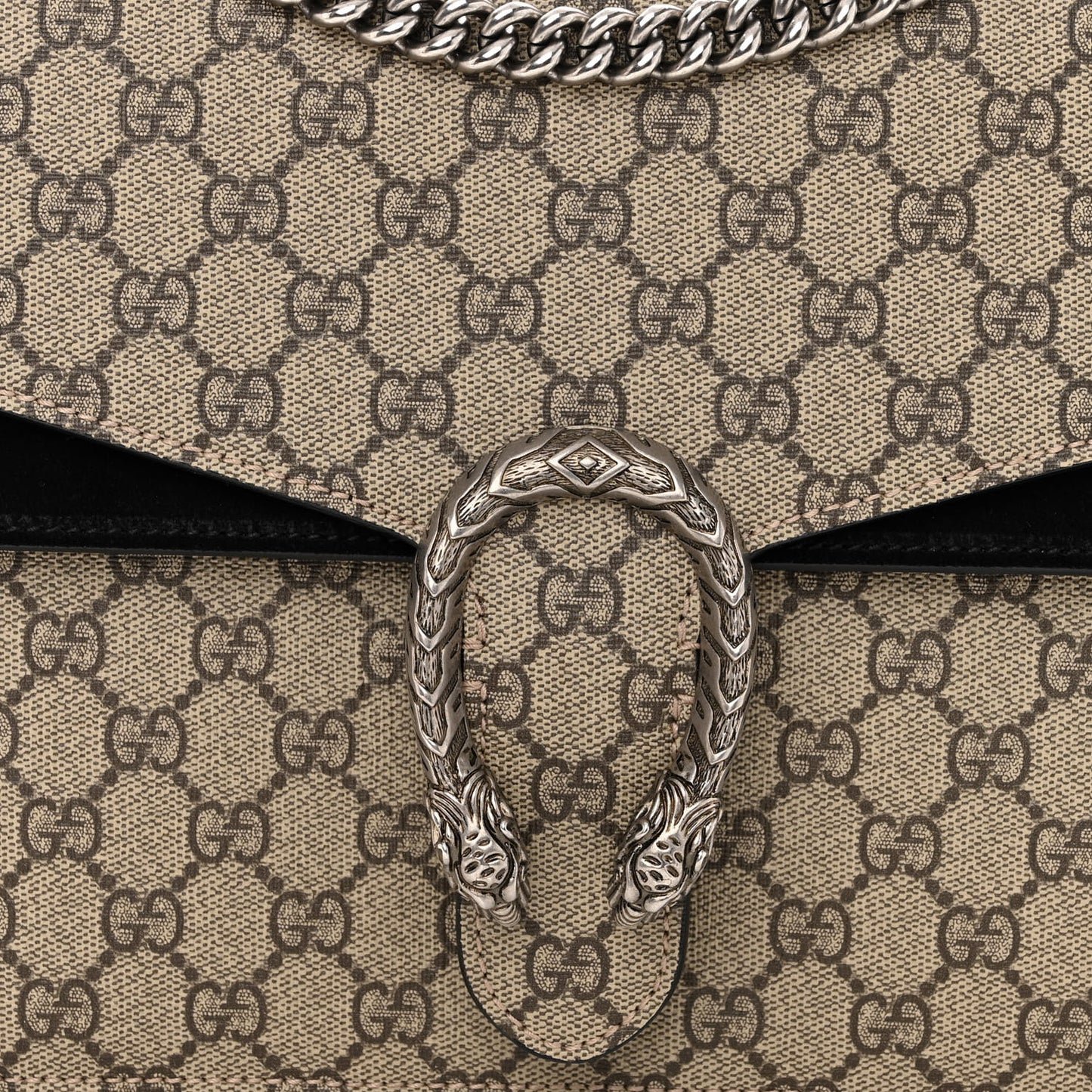 GG Supreme Monogram Medium Dionysus Shoulder Bag Black